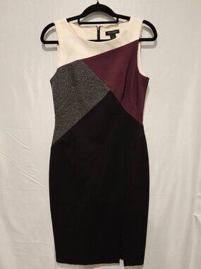 WHBM Asymmetric Sheath Dress Size 6 Colorblock White House Black Market